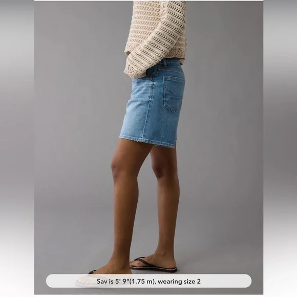 AE 8" Dreamy Drape Stretch Low-Rise Baggy Jort - Picture 5 of 6